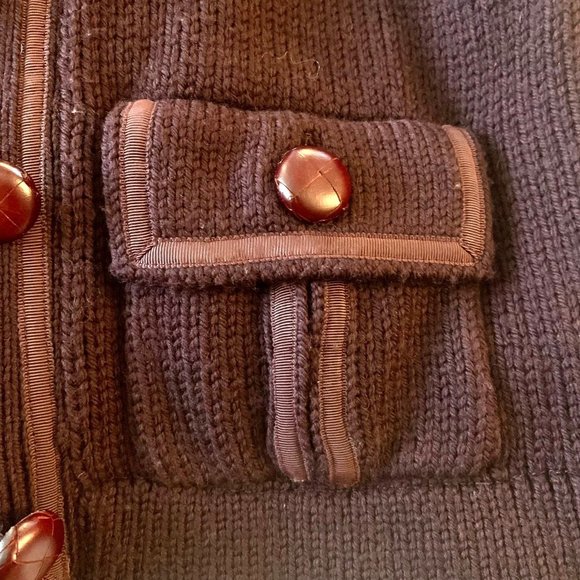 Marc Jacobs Wool Knit Utility Jacket Burgundy Pointed Collar Pockets XS Button U - Picture 4 of 11